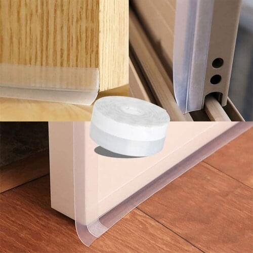 Transparent Sealing Strips Windproof Silicone House and Glass Shower Door Bottom Seal Strip for Door and Windows