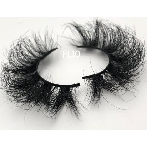 Buzzme 18-22mm Fluffy Real Mink Lashes 100% Handmade Natural Soft Eyelashes Makeup Beauty Tools Custom Eyelash Logo