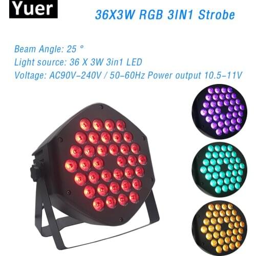 36X3W RGB 3IN1 LED Par Light Wash Mini DJ Disco Stage Lighting Effect Equipment DMX Controller For Small Paty KTV Club Wedding