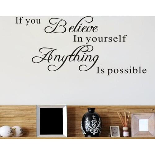 Quote Words Wall Sticker If You Believe In Yourself Home Decoration Stickers PVC Self-adhesive Wall Decal Art Mural Dropshipping