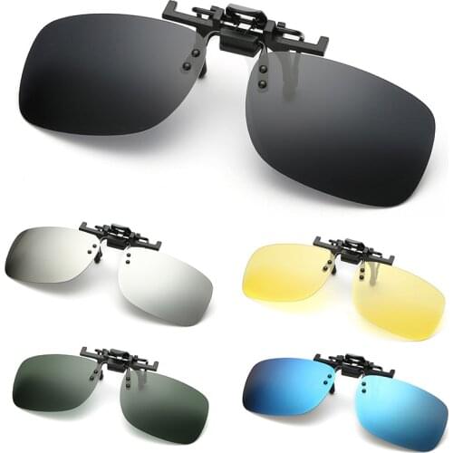 Polarized Clip On Flip Up Sunglasses Men Women for Myopia Glasses Driving Fishing Eyewear Sun Glasses Day Night Vision UV400