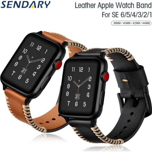 Sport Leather Watch Band for Apple Watch Series 1/2/3 Band Strap 42MM 38MM For iWatch 4 5 6 SE 44MM 40MM Bracelet Wristband