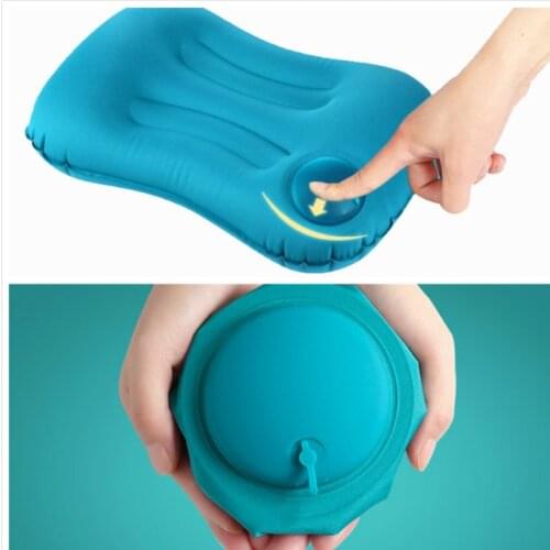 TPU Outdoor Camping Portable Ultralight Inflatable Compressible Neck Lumbar Sleeping Pillow Textile Pressing Inflation