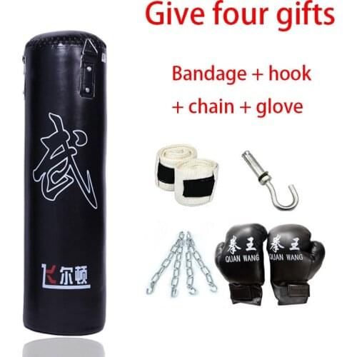 Gym Commercial PU Leather Solid Boxing Sandbag Stainless Steel Chain Suspended Fighting Training Sandbag