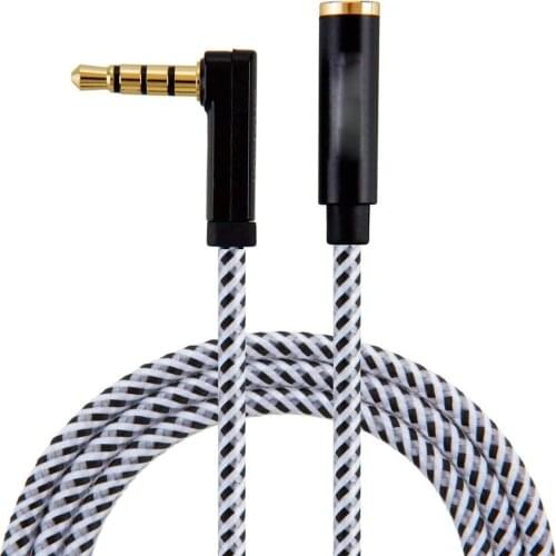 TRRS Audio extension cable cord 90 Degree 3.5mm TRRS Male to Female Extended Stereo Audio Cable extension cord 4-pole
