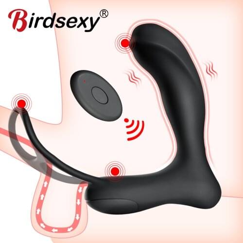 Male Prostate Massage Vibrator Anal Plug Silicone Waterproof Prostate Stimulator Butt Plug Delay Ejaculation Ring Toy For Men