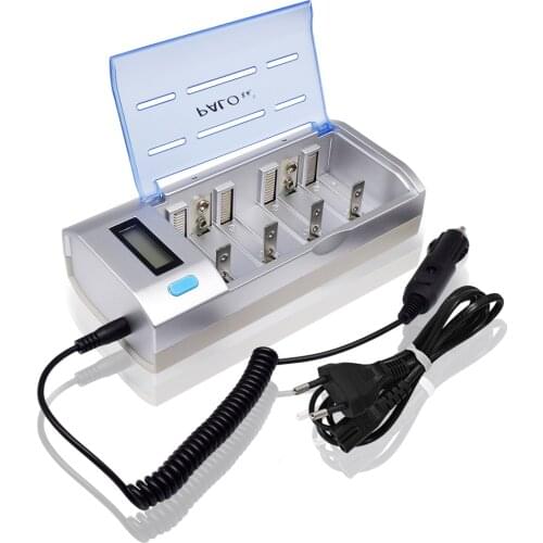 Palo AA AAA C D battery charger Fast LCD AA AAA Battery smart Charger For Nimh Nicd 1.2V AA AAA C D 9V Rechargeable Battery