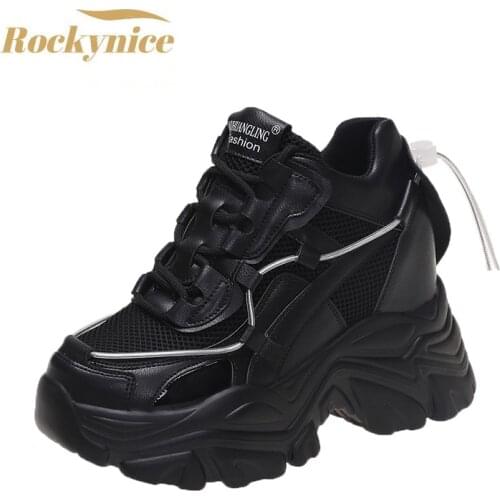 Sneakers Woman Shoes 2021 Breathable Female Sports Platform Mesh Shoes 10CM Chunky Sneakers Women Casual Dad Shoes Basket Mujer