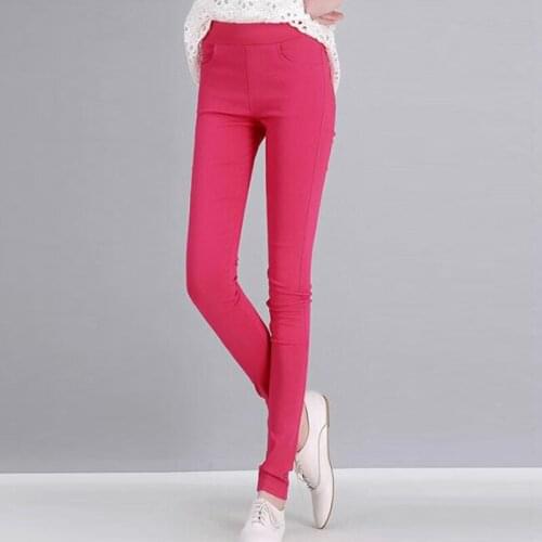 Womens Cute Candy Colors skinny pencil pants casual plus size trousers women 2018 high quality elastic jogger pantalon femme
