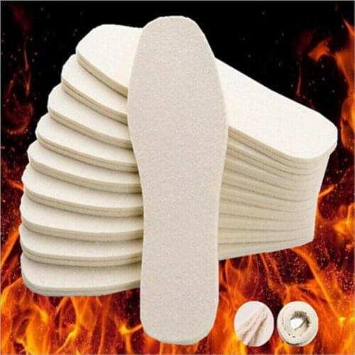 Winter Wool Felt Cotton Insoles Men Sweat Breathable Deodorant Soft Comfortable Snow Boots Sports Thickencold Warm Women Insoles