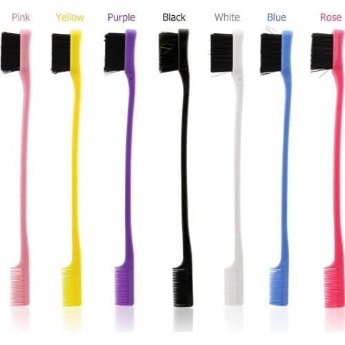 Toothbrush Type Eyebrow Brush Combs 2 in 1 Double Sided Edge Control Eyebrow Brush Nylon Fiber Eyebrow Eyelash Comb