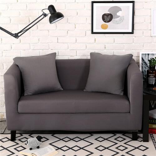1/2/3-Seater Modern Solid Sofa Cover Polyester Spandex Elastic Slipcover Armchair Couch Cover Living Room Furniture Protector