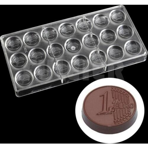 1 EURO shape PC Polycarbonate chocolate molds kitchen Accessories Pastry creative chocolate forma to bakeware cake baking tools