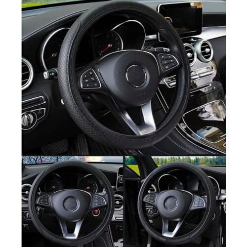 1pcs Car Auto Steering Wheel Cover Glove Microfiber Breathable Anti-slip 15''/38cm