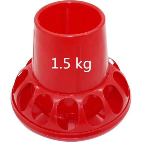 1 Pcs Poultry Feeding Tools 1.5Kg Red Plastic Chicken Feeders Quail Feed Bucket Poultry Farming Tools