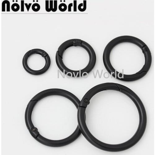 10-50 pieces 5 size 13-19-25-32-38mm Dark Black Thick Durable Snap Spring Gate Ring for Sewing Purse Bag Chains Connector