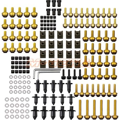 186 PCS Motorcycle Accessories Aluminum Fairing Bolt Screws Kit Fit For GSXR600/750/1000 K1 K2 K3 K4 K5 K6 K7 K8 K9 K11 2001-16