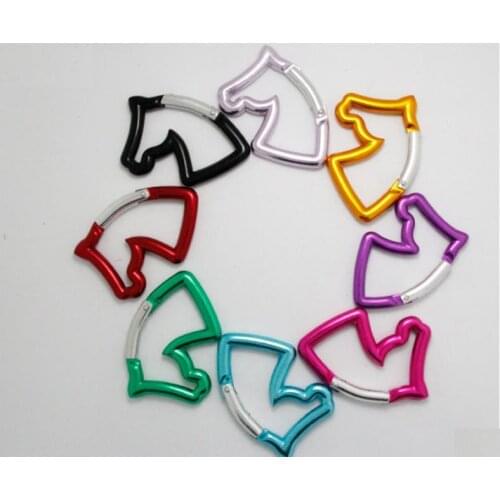 200pcs Horse Head Shaped Aluminum Alloy Locking Mounting Carabiner Snaphook Hook Holder SN3924