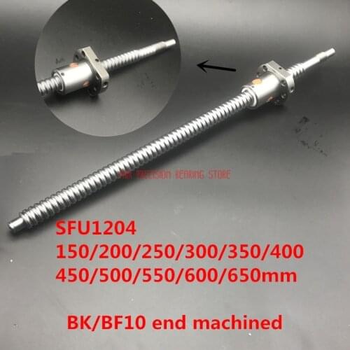 2019 Real Sfu1204 150 200 250 300 350 400 450 500 550 600 650 Mm C7 Ball Screw With 1204 Flange Single Nut Bk/bf10 End Machined