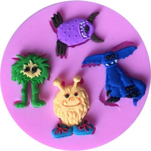 3D Cartoon Monster Silicone Cake Mould DIY Bakeware Gadget Fondant Chocolate Cute Mold Temperature Resistance