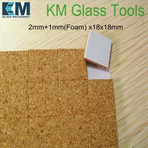 5 square metres per Carton!2MM+1(Foam) x18x18 Cork pads,Cork Distance Pads,Glass spacer,glass pads,cork packing,cork gasket