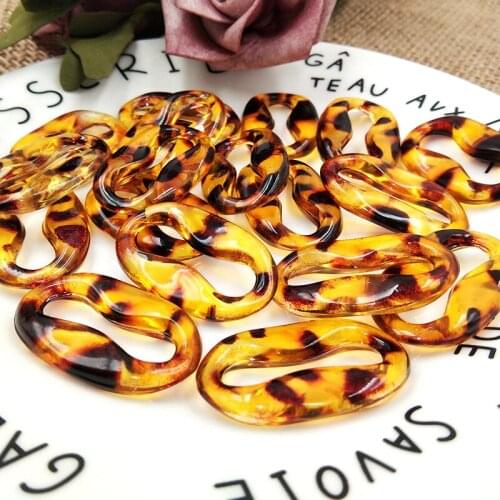 50pcs/bag DIY Leopard3 4*21MM Pig Nose Acrylic Necklace Strands Parts Bag Chains Accessories Women Jewelry DIY Parts Glasses