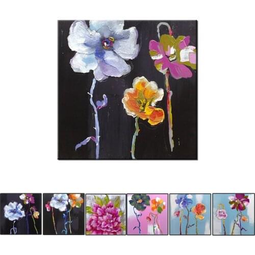 Abstract Thick Texture Flowers Oil Painting 100% Hand Painted On Canvas Handmade Flower Wall Art For Living Room Home Decoration