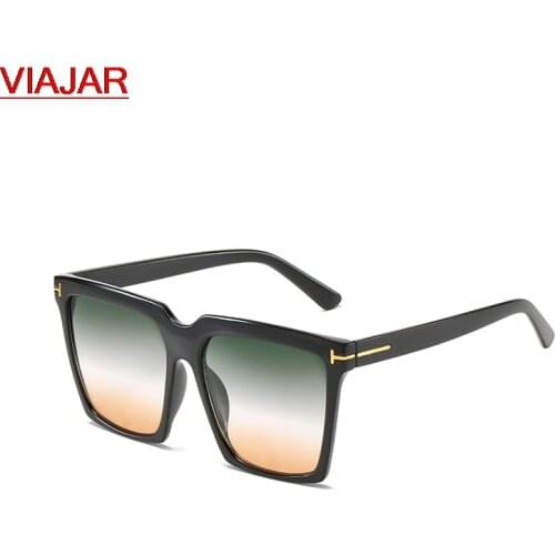 2021 Oversize Square Sunglasses Womens Vintage Brand Big TFrame Sun Glasses Woman Black Gradient Female Glasses Oculos UV400