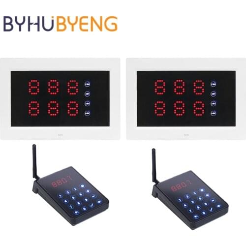 BYHUBYENG Wireless Calling Pager Customer Numbering Digit Led Queuing System Number Display Restaurant Queue Machine For Clinic