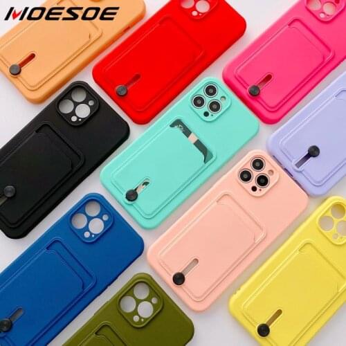 Card Holder Cover Case For iPhone 12 11 Pro Max Mini XS XR X 8 7 Plus SE 2020 Shockproof Back Card Slot Bag Soft Silicone Case