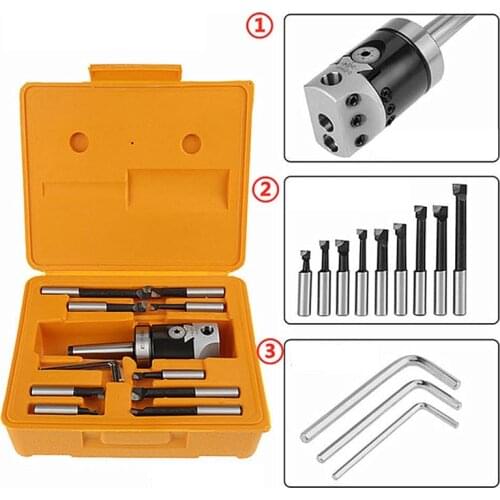 1SET MT2 M10 Morse Holder+F1 12 50mm 2inch +9pcs 12mm Draw Bars, Boring Head Tool Set for CNC Machine Bore