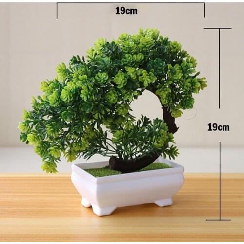 Home Decor Welcoming Pine Bonsai Simulation Decorative flowers and Wreaths Artificial Flowers Fake Green Pot Plants Ornaments