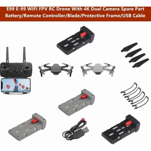 E99 E-99 4K HD Shoot Fixed Height Hover RC Drone 3.7V 1800Mah Battery/Remote Controller/Propeller/Protective Frame Spare Part
