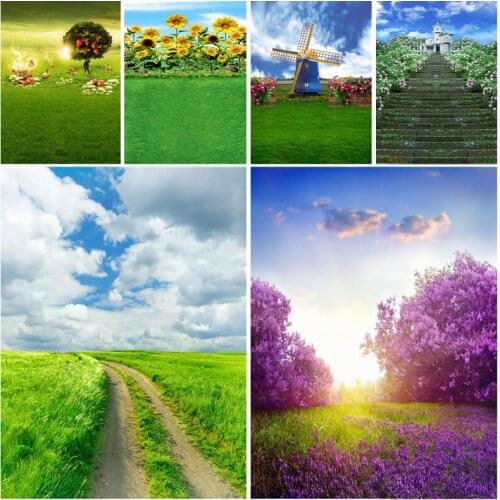 SHENGYONGBAO Natural Scenery Photography Background Meadow Forest Landscape Travel Photo Backdrops Studio Props 21514 AF-34