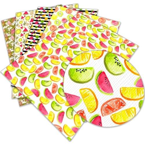 Fruit Printed Faux Suede PU Fabric 30 cm x 136 cm DIY Bag Shoes Accessories Synthetic Leather L041