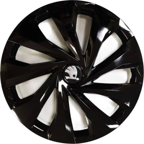 Car Wheel Cover Rim R15 Piano Bright Black Hub Flexible Caps For Skoda 15 inch 4pcs/set Tuning With Emblem