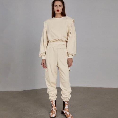 Two-Piece Suit Spring Autumn Tracksuit Sets Womens Outfits Sweatshirt Pockets Cargo Pants Suit Sweatsuit Ropa Mujer Подходить