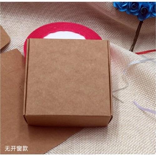 5*5*2cm Small Gift Wedding Package Box Brown Kraft Paper Packing Box Handle Party Candy Biscuits Cosmetic Packaging Pack Boxes