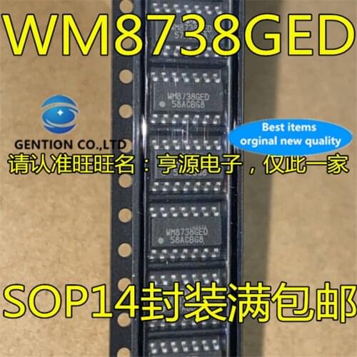 10Pcs WM8738 WM8738GED/RV WM8738GED SOP-14 A / D converter chip in stock 100% new and original