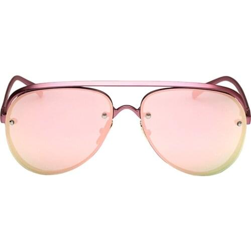 MINAKOLIFE Oversized Pilot Sunglasses Women Round Mirror Gold Metal Frame Flat Mirror Sun Woman Fashion HD Lens Glasses GL-8520