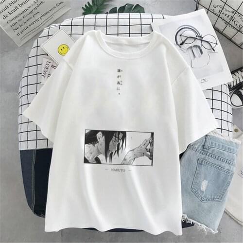 Japanese Anime Kakashi Naruto Fashion T Shirt Sasuke Funny Cartoon Womens T-shirt Casual Cool Streetwear Tshirt Hip Hop Tops