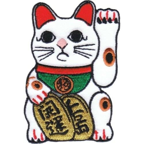 Custom Embroidery patc Lucky Cat Maneki Neko Patch Good Fortune Charm Lucky Welcome to custom your own patch