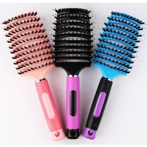 Bristle Nylon Hairbrush Anti Static Comb Plastic Massage Anti Static Hair Brush Practical Care SPA Head Massager