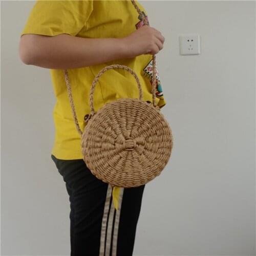 New wild fashion womens shoulder diagonal Korean version of the straw bag retro hand-woven holiday beach paper bag