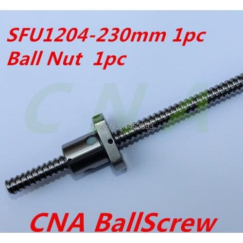 NEW 1 pc 12mm 1204 Ball screw SFU1204 length 230mm plus 1pc RM1204 Ball nut CNC DIY Carving machine accessories
