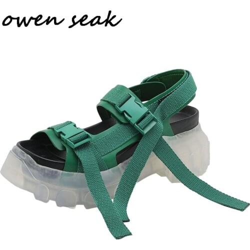 Owen Seak Women Sandals Rome Leather Gladiator Heightening Sandals Shoes Mules Clogs Slippers Slides Summer Women Sandals