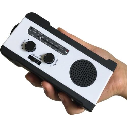 Rechargeable Solar Radio Hand Crank Radio AM/FM/WB Emergency Charge for Phone Dynamo with 2000mAh Battery LED Flashligh