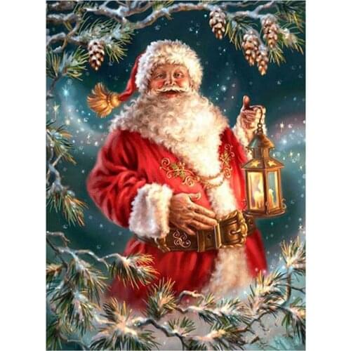Christmas Santa Claus DIY Cross Stitch Embroidery 11CT Kits Craft Needlework Set Printed Canvas Cotton Thread Home Room