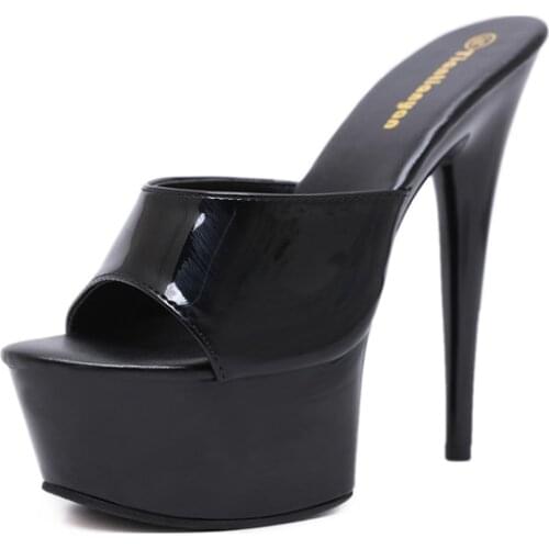 Womens Sandal Platforms Shoes 14cm Heel Flip Flops Sexy High Heels Sandals Black Shoes Casual Ladies Slippers And Sandals