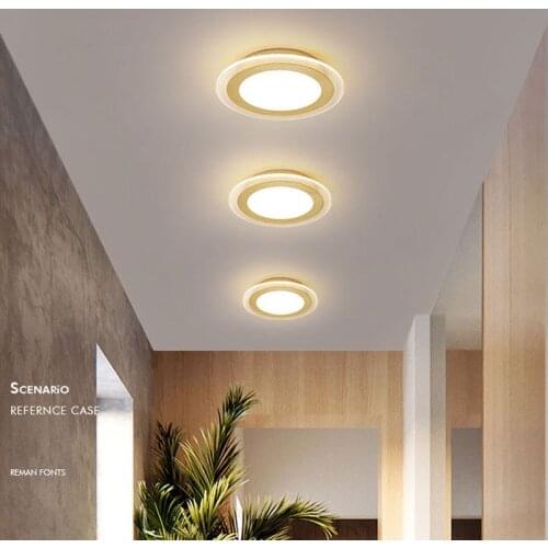 Modern Gold LED Round Ceiling Light Living Room for Bedroom Restaurant Bathroom Minimalist Home Indoor Kitchen Hallway Luminaire